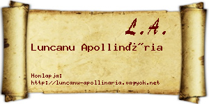 Luncanu Apollinária névjegykártya